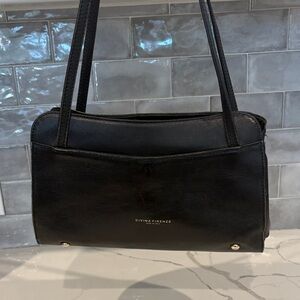 Divina Firenze Black Leather Shoulder Bag